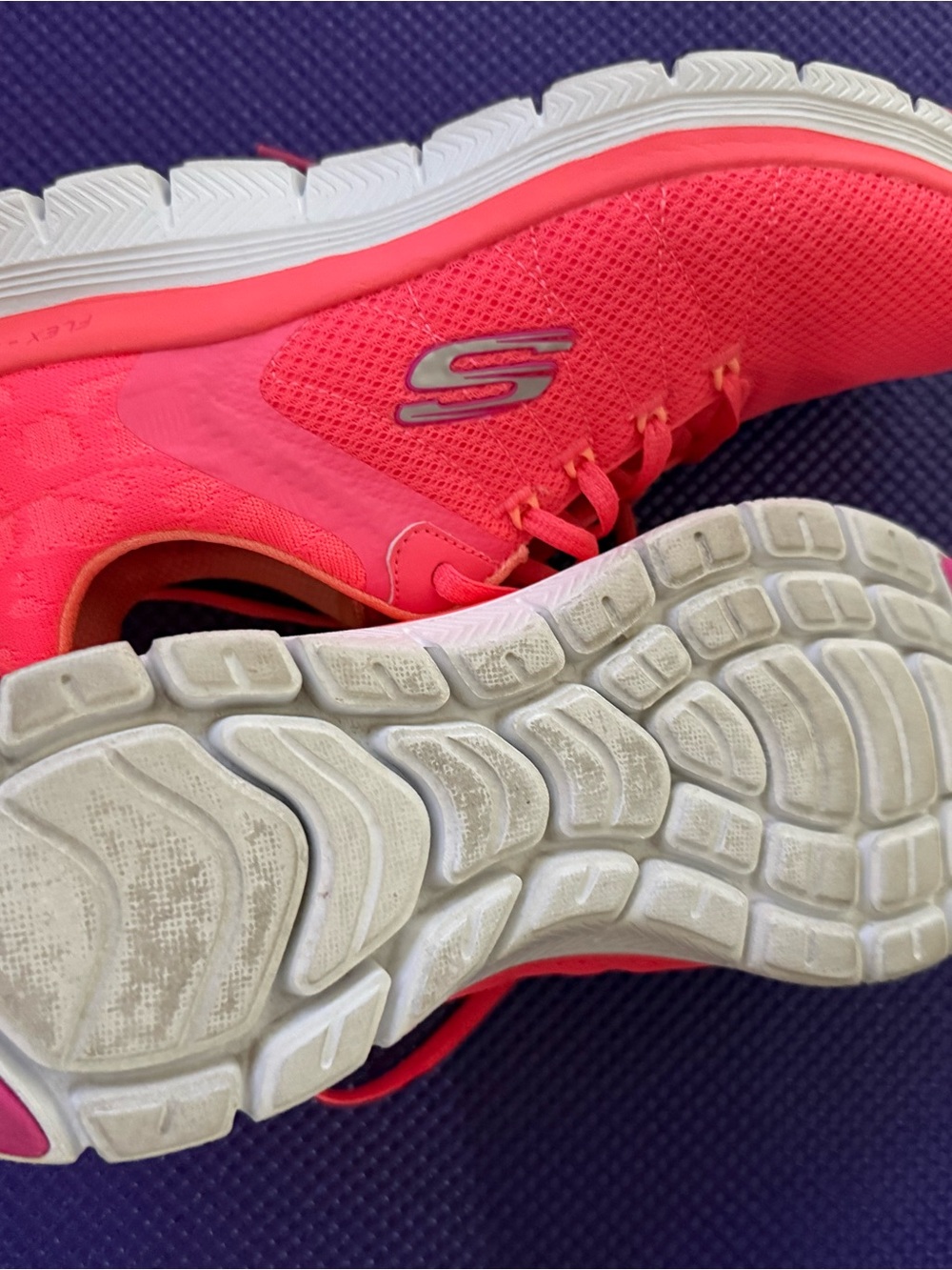 Skechers Women's Bright Pink Athletic Sneakers - Picture 6 of 8